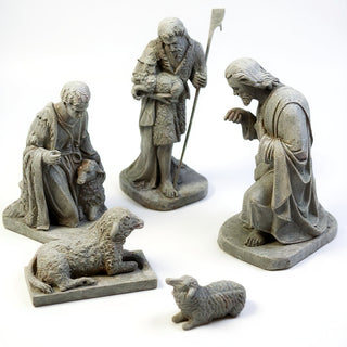 Shepherd Nativity Set Statue Set — Antique Stone finish