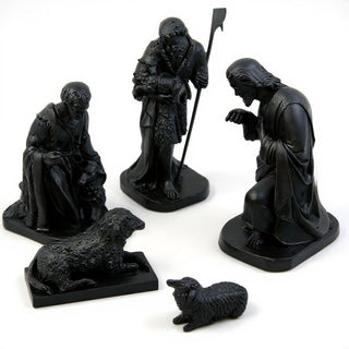 Shepherd Nativity Set Statue Set — Dusted Black finish