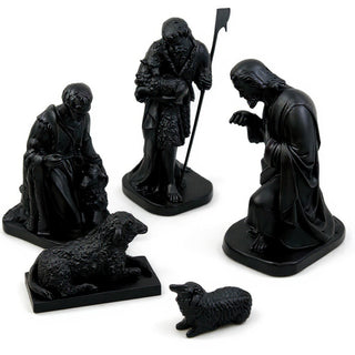 Shepherd Nativity Set Statue Set — Flat Black finish