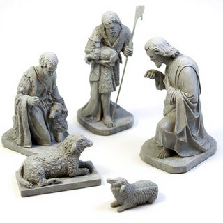 Shepherd Nativity Set Statue Set — Limestone finish