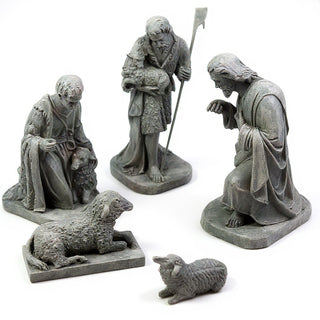 Shepherd Nativity Set Statue Set — Old Stone finish
