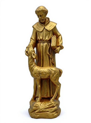 Saint Francis With Deer Statue - 20-inch