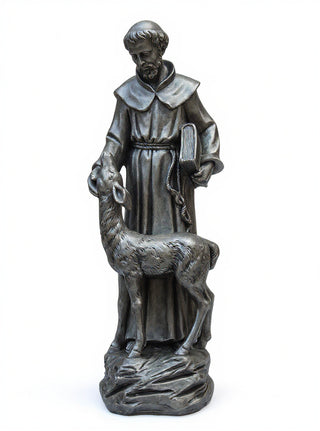 Saint Francis With Deer Statue - 20-inch