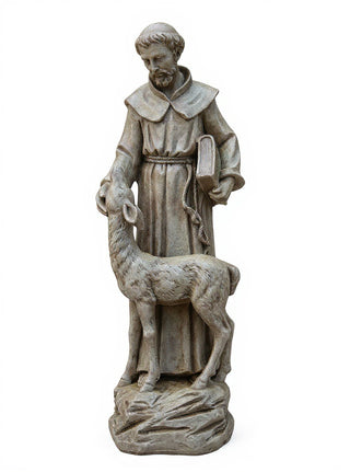 Saint Francis With Deer Statue - 20-inch