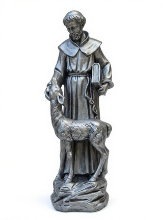 Saint Francis With Deer Statue - 20-inch