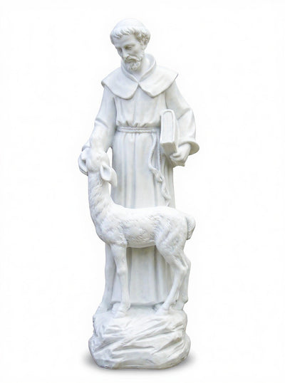 Saint Francis With Deer Statue - 20-inch