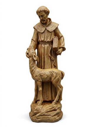 Saint Francis With Deer Statue - 20-inch