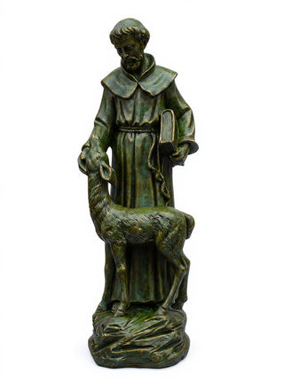 Saint Francis With Deer Statue - 20-inch