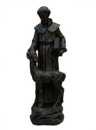 Saint Francis With Deer Statue - 20-inch