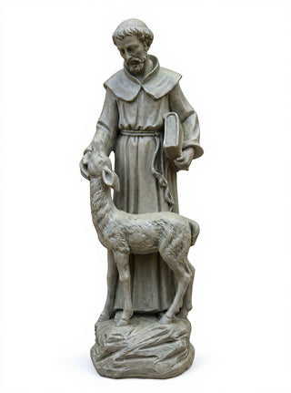 Saint Francis With Deer Statue - 20-inch