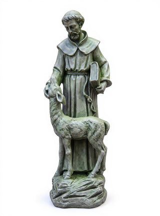 Saint Francis With Deer Statue - 20-inch