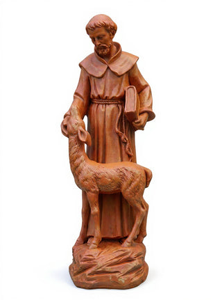 Saint Francis With Deer Statue - 20-inch