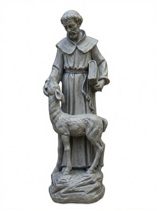 Saint Francis With Deer Statue - 20-inch