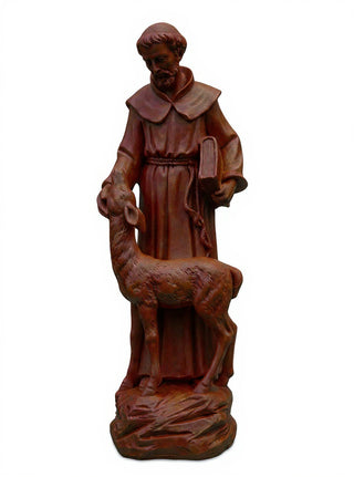 Saint Francis With Deer Statue - 20-inch
