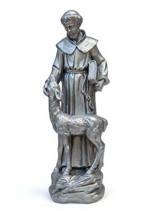 Saint Francis With Deer Statue - 20-inch