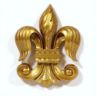 Fleur De Lis Wall Plaque - 23-inch — Antique Gold finish