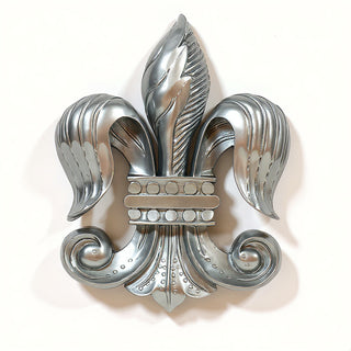 Fleur De Lis Wall Plaque - 23-inch — Aged Silver finish