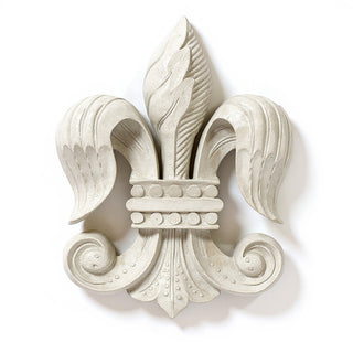 Fleur De Lis Wall Plaque - 23-inch — Antique White finish