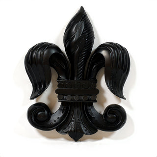 Fleur De Lis Wall Plaque - 23-inch — Flat Black finish