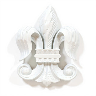 Fleur De Lis Wall Plaque - 23-inch — Flat White finish