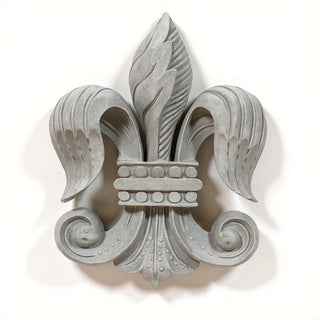 Fleur De Lis Wall Plaque - 23-inch — Limestone finish