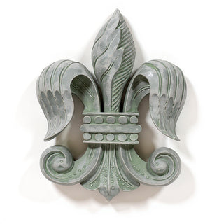 Fleur De Lis Wall Plaque - 23-inch — Mossy Green finish