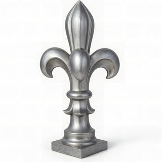 Fleur De Lis Finial - 8-inch — Aged Silver finish