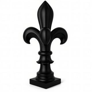 Fleur De Lis Finial - 8-inch — Flat Black finish