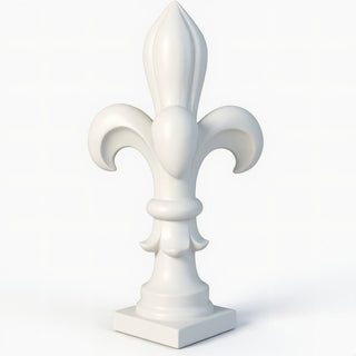 Fleur De Lis Finial - 8-inch — Flat White finish