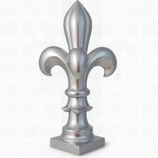 Fleur De Lis Finial - 8-inch — Silver finish