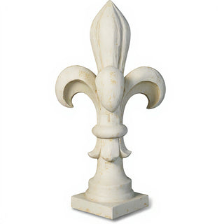 Fleur De Lis Finial - 14-inch — Antique White finish