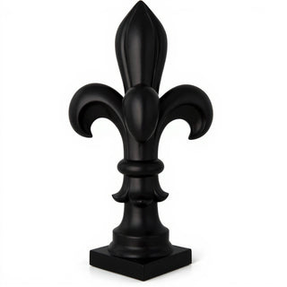 Fleur De Lis Finial - 14-inch — Flat Black finish