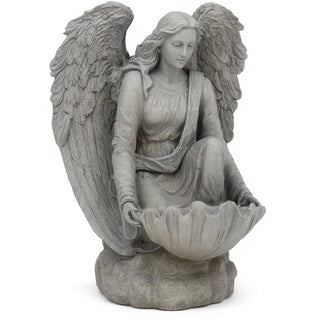 Angel of the Waters Statue - 34-inch — Limestone finish