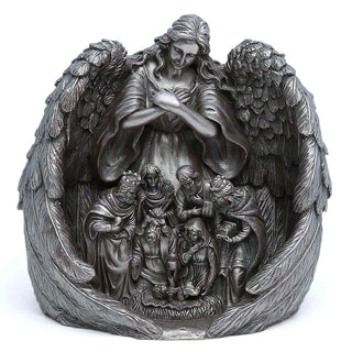 Guardian Angel Statue — Antique Silver finish