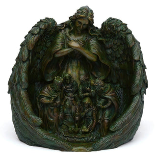 Guardian Angel Statue — Green Bronze finish