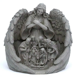 Guardian Angel Statue — Limestone finish