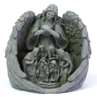 Guardian Angel Statue — Mossy Green finish