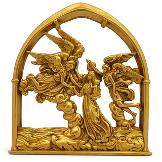 Angels of the Sea Mirror - 10-inch — Antique Gold finish