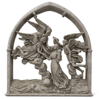 Angels of the Sea Mirror - 10-inch — Antique Stone finish