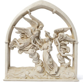 Angels of the Sea Mirror - 10-inch — Antique White finish