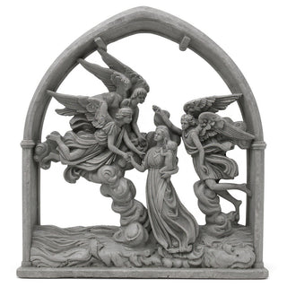 Angels of the Sea Mirror - 10-inch — Old Stone finish