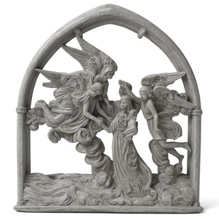 Angels of the Sea Mirror - 10-inch — Antique Stone finish