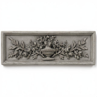 Rose Urn Relief Wall Relief — Antique Stone finish