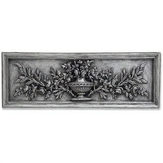 Rose Urn Relief Wall Relief — Antique Silver finish