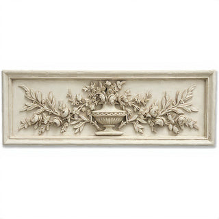 Rose Urn Relief Wall Relief — Antique White finish