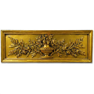 Rose Urn Relief Wall Relief — Deep Gold finish