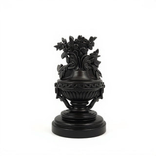 Rose Urn Relief Wall Relief — Flat Black finish