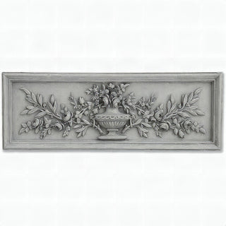 Rose Urn Relief Wall Relief — Limestone finish