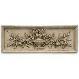 Rose Urn Relief Wall Relief — Museum Terracotta finish