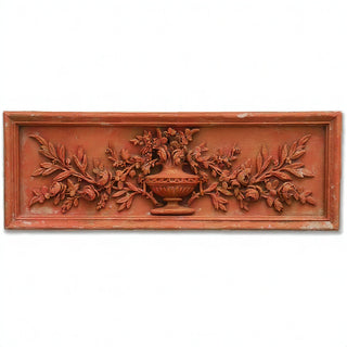 Rose Urn Relief Wall Relief — Metro finish
